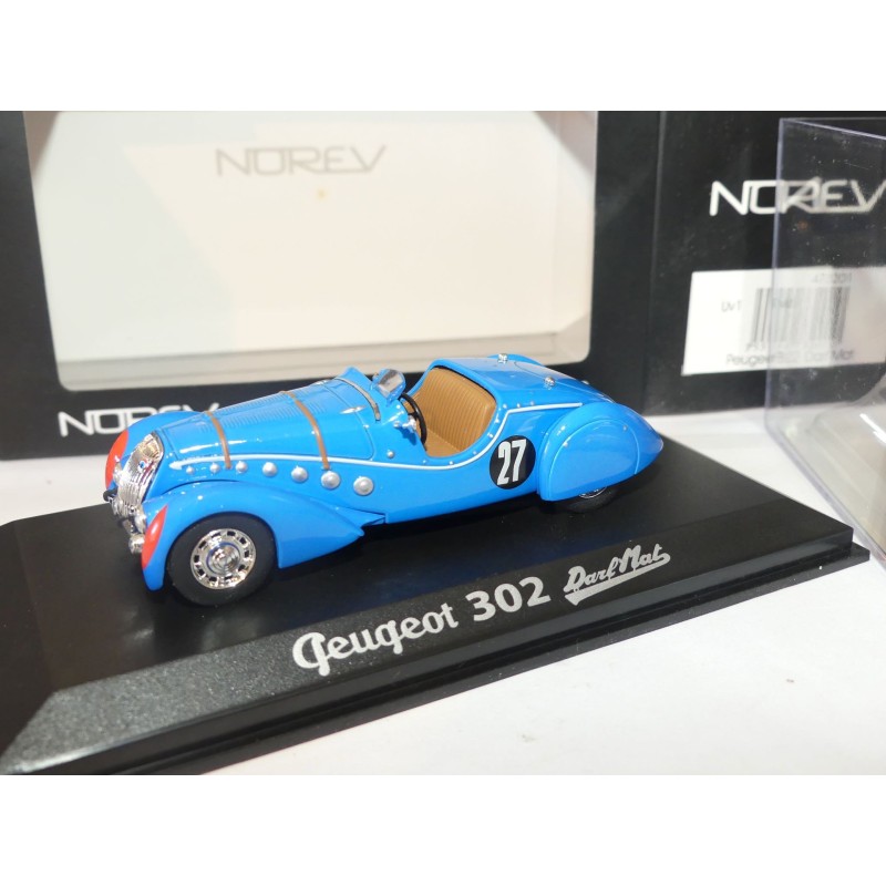 PEUGEOT 302 DARL MAT N°27 Bleu NOREV 1:43 avec capote