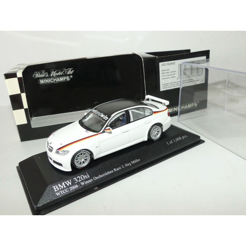 BMW 320 i STREETVERSION 2005 Orange Toit Carbone MINICHAMPS 1:43 modÃ¨le modifiÃ©