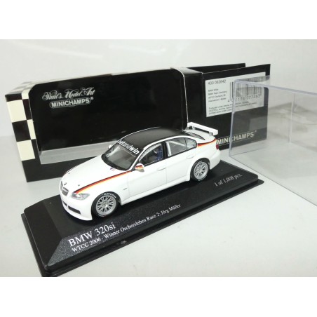 BMW 320 i STREETVERSION 2005 Orange Toit Carbone MINICHAMPS 1:43 modÃ¨le modifiÃ©