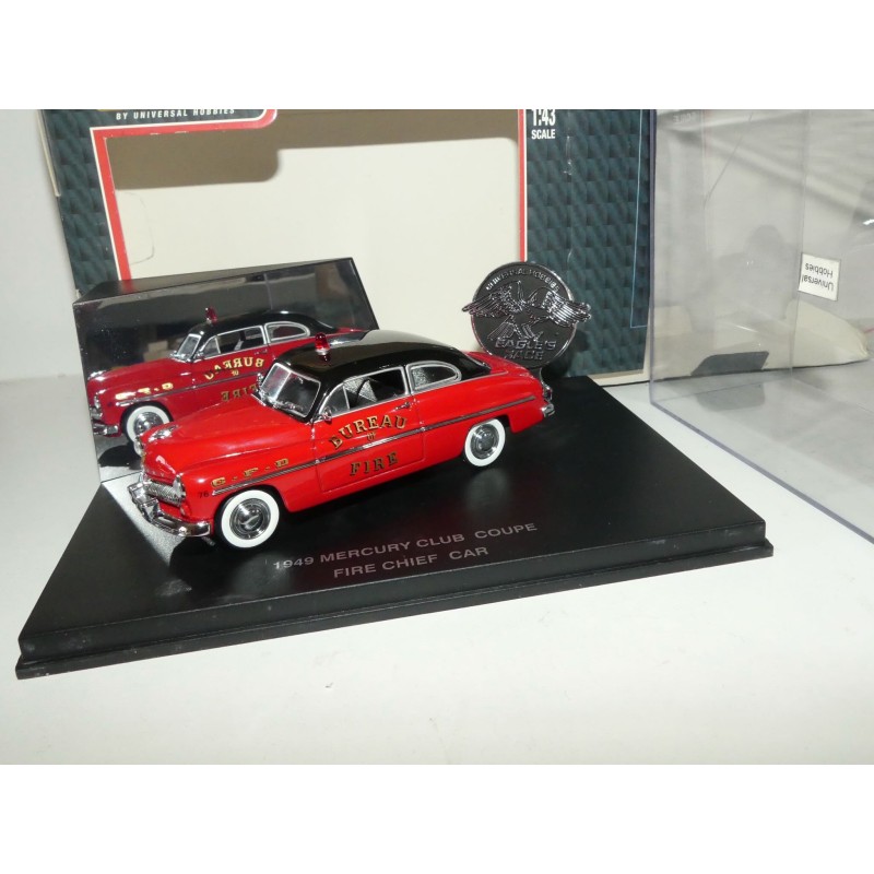 MERCURY CLUB COUPE FIRE CHIEF CAR POMPIERS UNIVERSAL HOBBIES 1:43