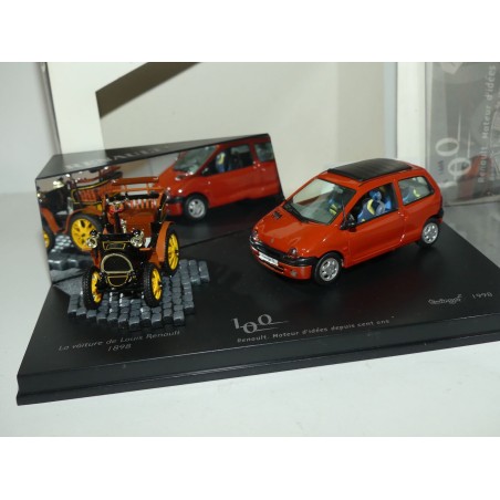 RENAULT TWINGO I Phase 2 Orange 1998 + VOITURETTE 1989 VITESSE 1:43