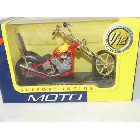 Miniature Moto Custom Chopper 1:9 – Honda Shadow, Rouge, Métal Moulé