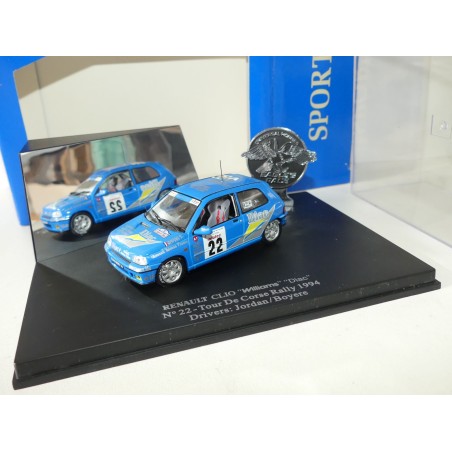 RENAULT CLIO WILLIAMS RALLYE TOUR DE CORSE 1994 JORDAN UNIVERSAL HOBBIES 1:43 9Ã¨me