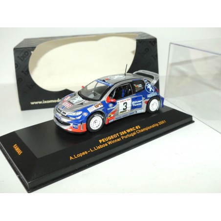PEUGEOT 206 WRC RALLYE CASINO DA POVOA 2001 A. LOPES IXO RAM085 1:43