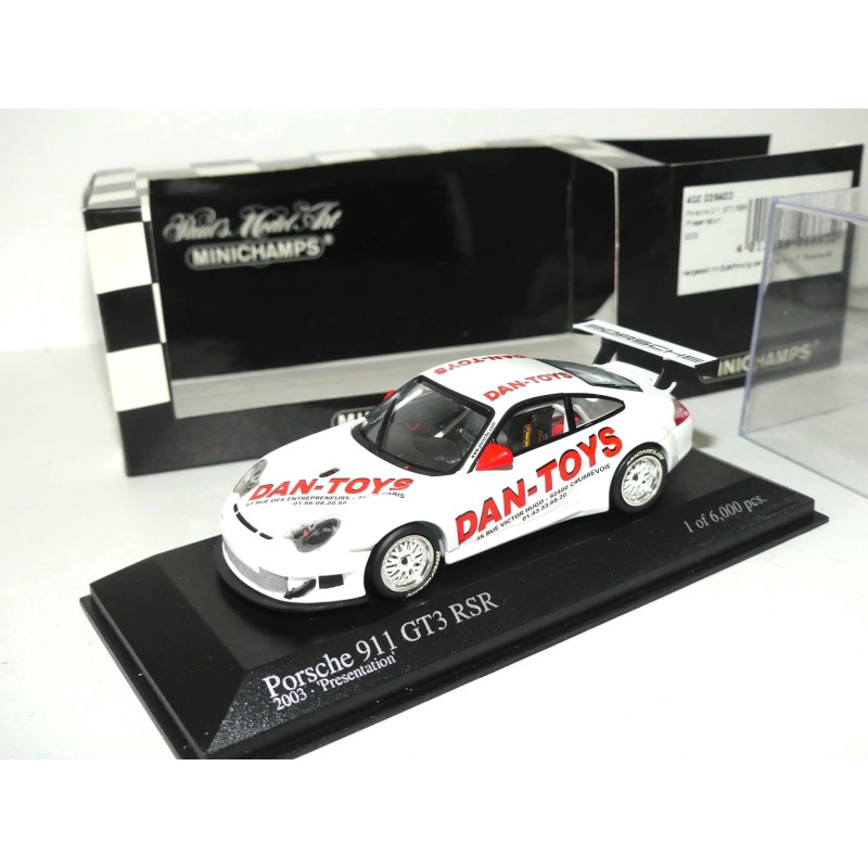 PORSCHE 911 GT3 RSR 996 PrÃ©sentation 2003 MINICHAMPS 1:43  dan-toys