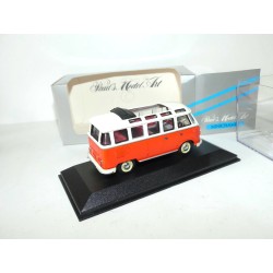 VW COMBI T1 BUS SAMBA Orange et Blanc MINICHAMPS 1:43
