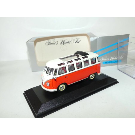 VW COMBI T1 BUS SAMBA Orange et Blanc MINICHAMPS 1:43