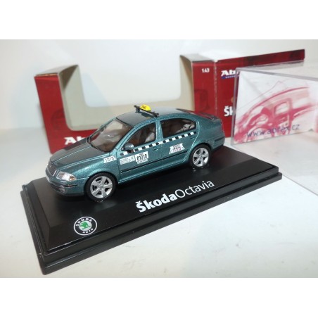 SKODA OCTAVIA II Phase 1 TAXI Bleu-Vert ABREX 1:43