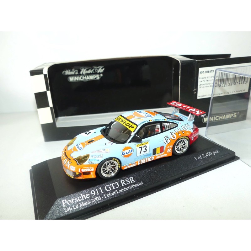 PORSCHE 911 GT3 RSR N°73 LE MANS 2006 MINICHAMPS 1:43 Gulf