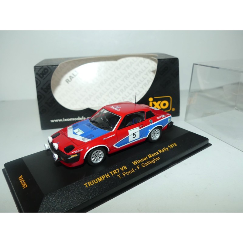 TRIUMPH TR7 NÂ°5 MANX RALLYE 1978 T. POND IXO RAC057 1:43 ArrivÃ©e 1er
