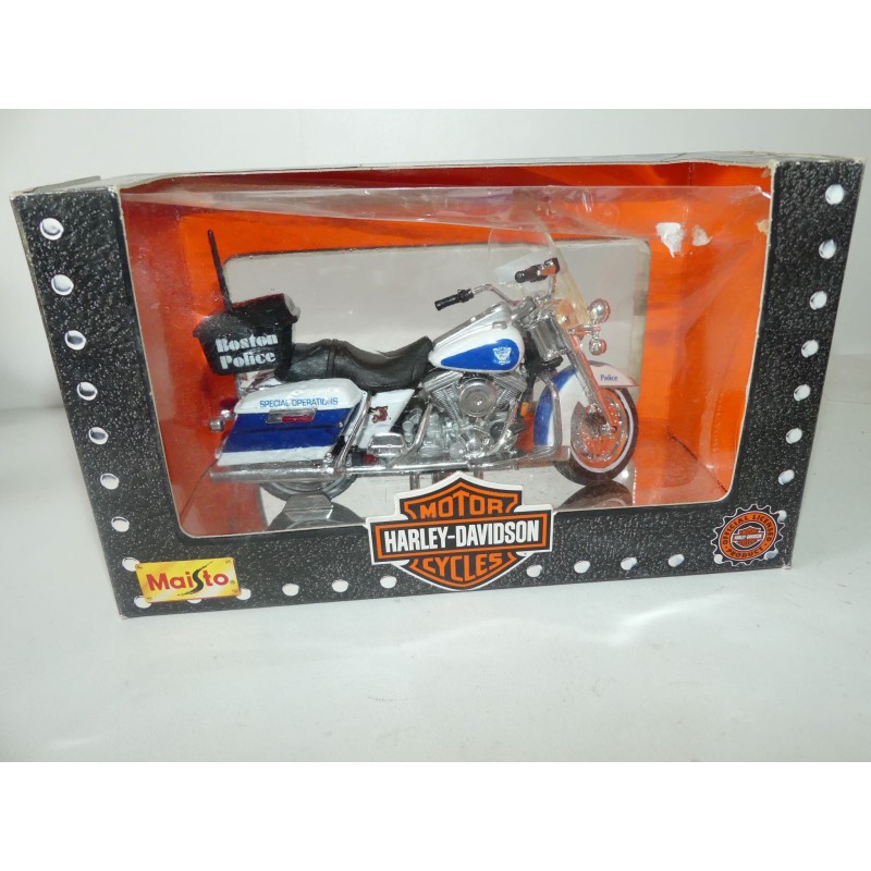 MOTO HARLEY DAVIDSON BOSTON POLICE DEPARTMENT MAISTO 1:18