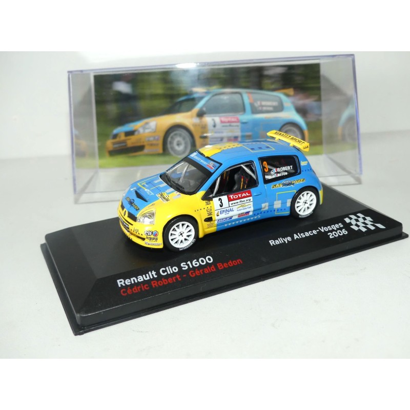 RENAULT CLIO SUPER 1600 S1600 RALLYE ALSACE-VOSGES 2006 C. ROBERT ALTAYA 1:43 4ème