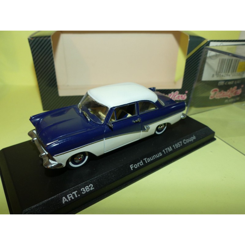 FORD TAUNUS 17M COUPE 1957 Bleu et Blanc DETAILCARS 382 1:43 imperfection