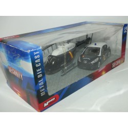 PEUGEOT 207 ET HELICOPTERE POLICIA POLICE ESPAGNE MONDO MOTORS 1:43