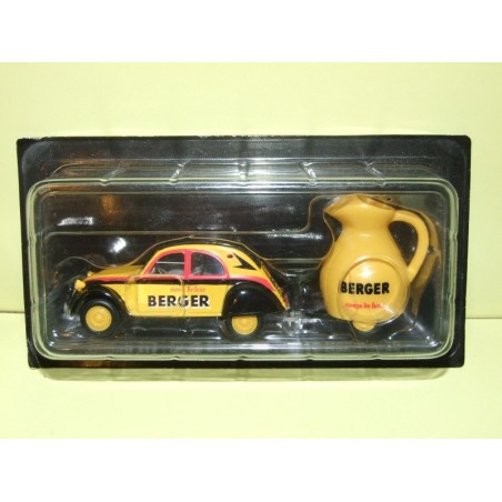 CITROEN 2CV BERGER TOUR DE FRANCE 1960 avec remorque NOREV pour ATLAS 1:43