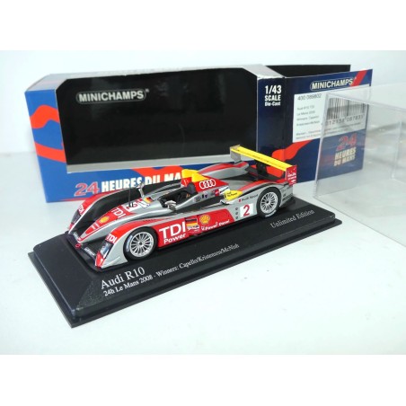 AUDI R10 TDi NÂ°1 LE MANS 2008 MINICHAMPS 1:43 ArrivÃ©e 6Ã¨me