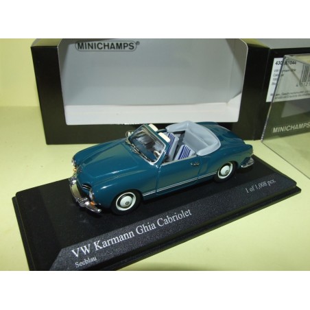 VW KARMANN GHIA CABRIOLET 1957 Bleu Seeblau MINICHAMPS 1:43