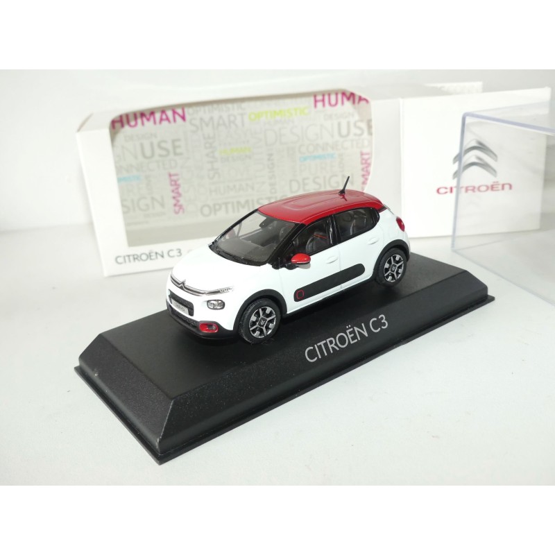 CITROEN C3 III 2016 Blanc Banquise toit rouge NOREV 1:43