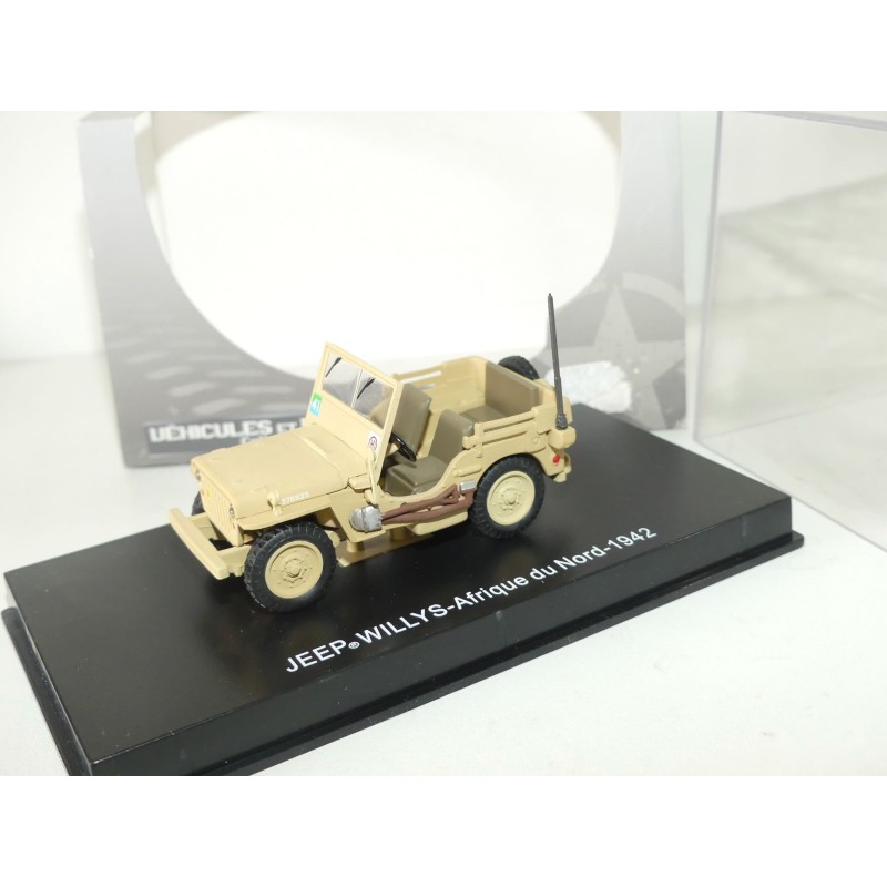 VEHICULE MILITAIRE JEEP WILLYS AFRIQUE DU NORD 1942 ATLAS 1:43