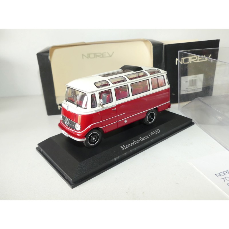 MERCEDES O319D MINI BUS Rouge et Blanc NOREV 1:43