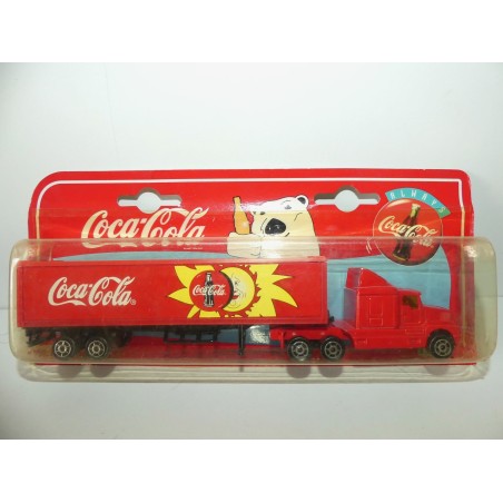 CAMION KENWORTH Rouge AVEC CONTENAIR PUB COCA COLA MAJORETTE 1:87