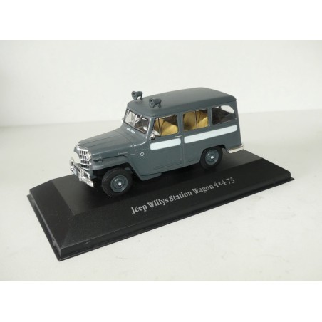 JEEP WILLYS STATION WAGON 4*4 1973 POLICE MILITAIRE POLIZEI ATLAS 1:43 sans boite