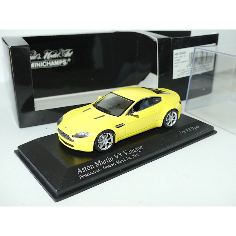 ASTON MARTIN V8 VANTAGE Geneve Présentation Jaune MINICHAMPS 1:43