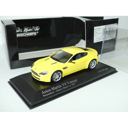 ASTON MARTIN V8 VANTAGE Geneve Présentation Jaune MINICHAMPS 1:43