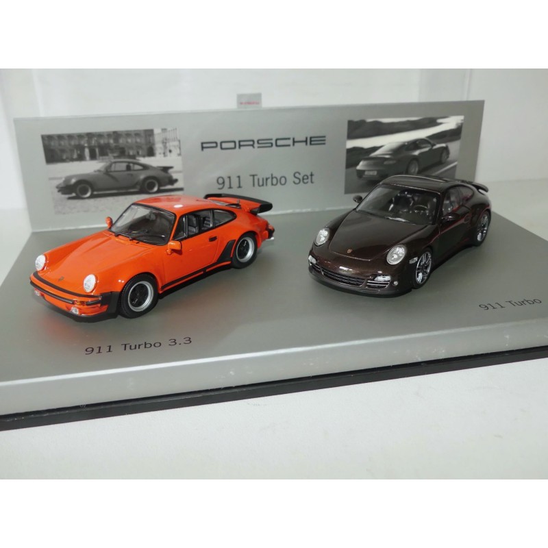 PORSCHE 911 TURBO 3.3 ET 911 TURBO COFFRET MINICHAMPS 1:43