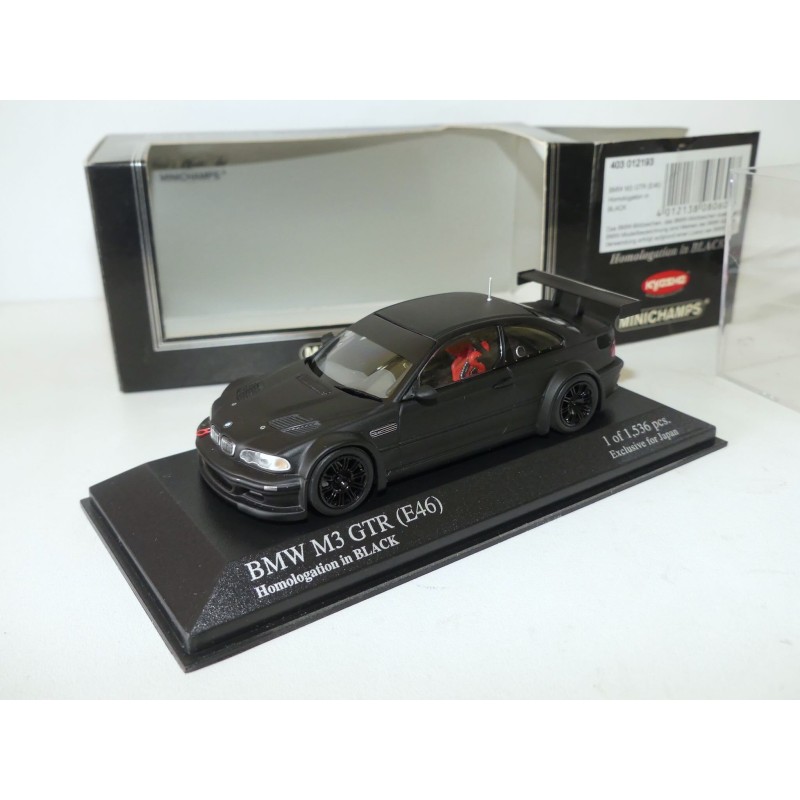 BMW M3 GTR E46 HOMOLIGATION IN BLACK MINICHAMPS KYOSHO 1:43