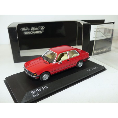 BMW SERIES 3 318 E21 1975 Rouge MINICHAMPS 1:43