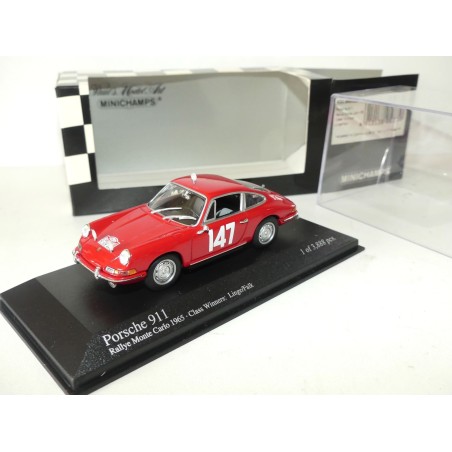 PORSCHE 911 NÂ°147 RALLYE MONTE CARLO 1965 MINICHAMPS 1:43 ArrivÃ©e 1er