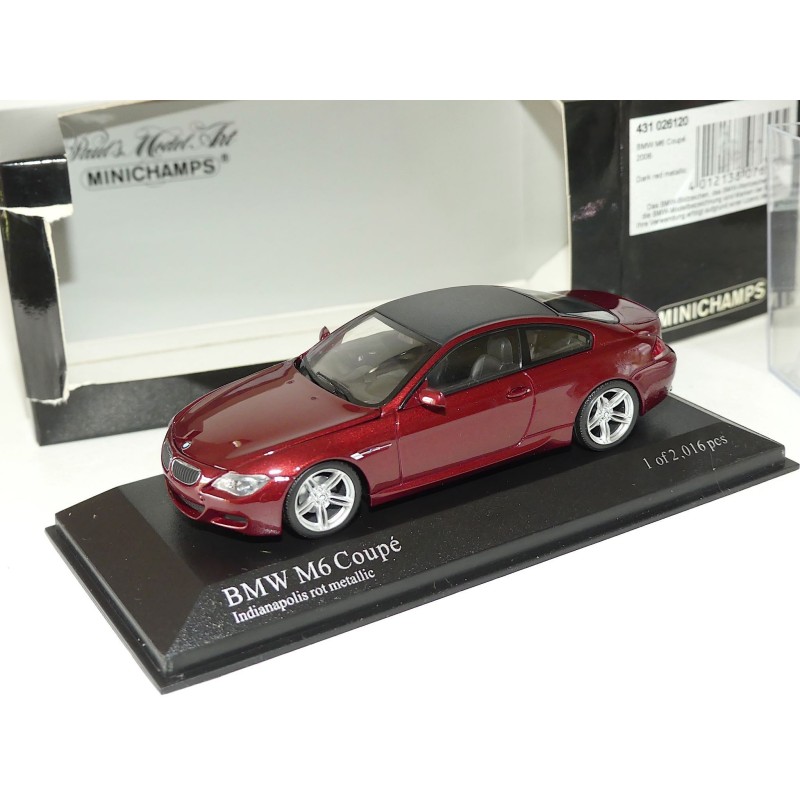 BMW SERIE 6 M6 COUPE 2006 Dark Red Toit Noir MINICHAMPS 1:43