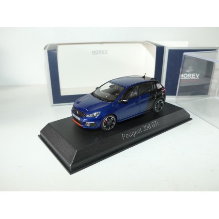 PEUGEOT 308 GTi COUPE FRANCHE 2017 Bleu et Noir NOREV 1:43