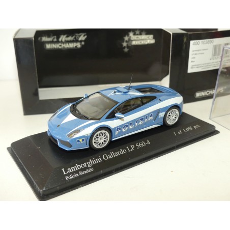 LAMBORGHINI GALLARDO LP560-4 POLIZIA 2009 Bleu ACADEMY MINICHAMPS 1:43