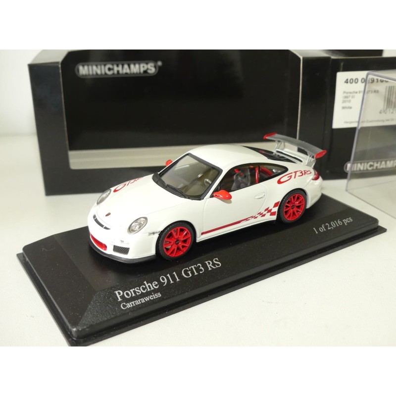 PORSCHE 911 GT3 RS 997 phase 2 2019 Blanc et Rouge MINICHAMPS 1:43