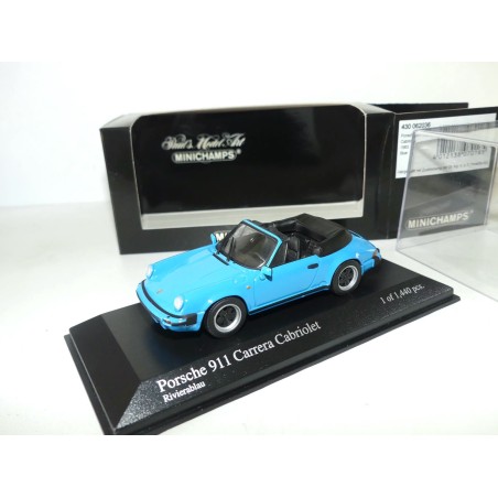 PORSCHE 911 CARRERA CABRIOLET serie G 1983 Bleu MINICHAMPS 1:43