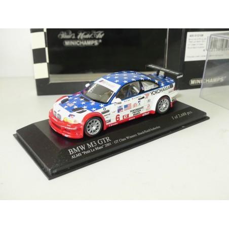 BMW M3 GTR NÂ°6 ALMS PETIT LE MANS 2001 MINICHAMPS 1:43
