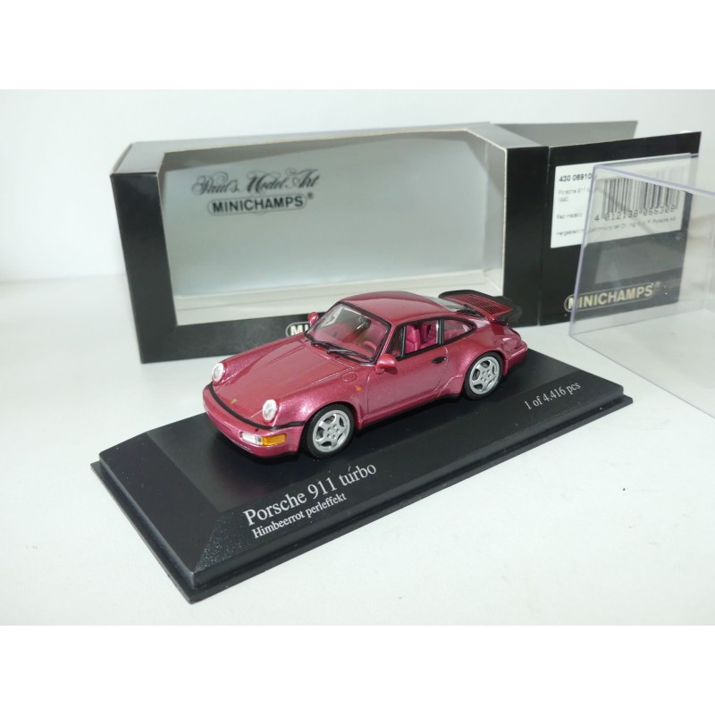 PORSCHE 911 TURBO 964 1990 Rouge rosé MINICHAMPS 1:43
