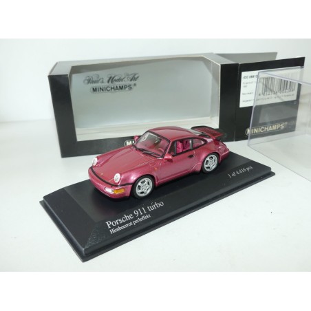 PORSCHE 911 TURBO 964 1990 Rouge rosé MINICHAMPS 1:43