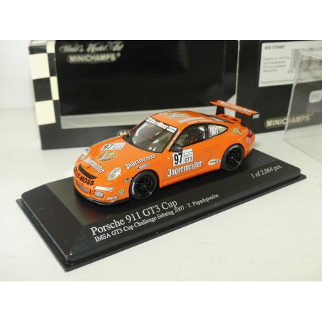 PORSCHE 911 GT3 CUP N°97 SEBRING 2007 T. PAPADOPOULOS MINICHAMPS 1:43 JAGERMEIFTER