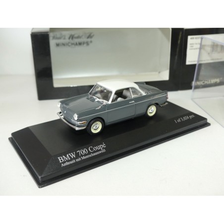 BMW 700 SPORT Gris Toit Blanc MINICHAMPS 1:43