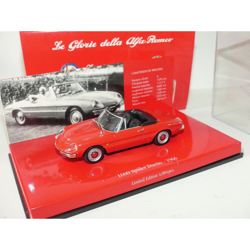 ALFA ROMEO 1600 SPIDER DUETTO 1966 Rouge MINICHAMPS 1:43