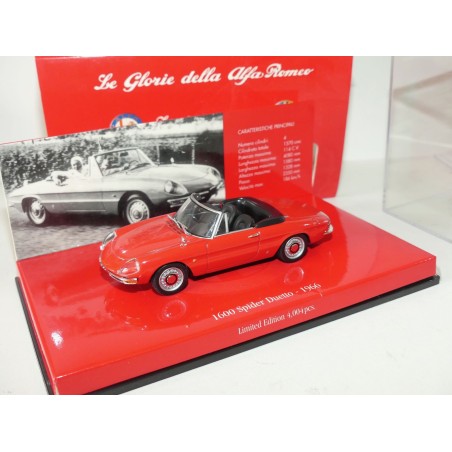 ALFA ROMEO 1600 SPIDER DUETTO 1966 Rouge MINICHAMPS 1:43