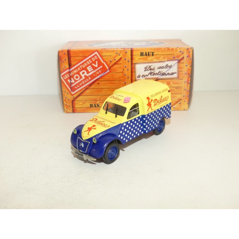 CITROEN 2CV N°076 FOURGONNETTE PATES DELICES NOREV 1:43 boite carton