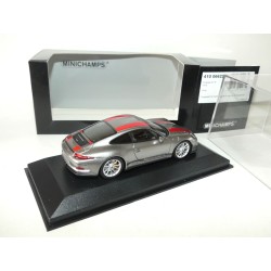PORSCHE 911 R 991 2016 Gris avec Bandes rouge MINICHAMPS 1:43 