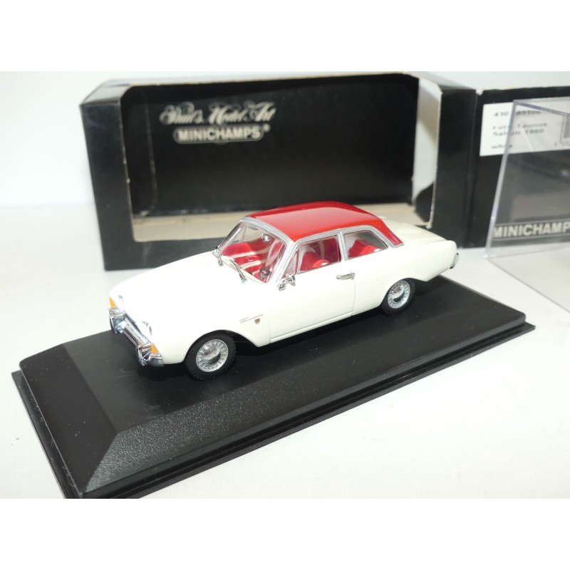 FORD TAUNUS SALOON 1960 Blanc et Toit Rouge MINICHAMPS 1:43