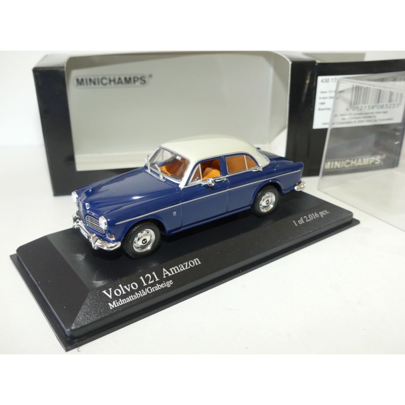 VOLVO 121 AMAZON 4 Portes 1966 Bleu et Toit Blanc MINICHAMPS 1:43