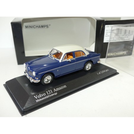 VOLVO 121 AMAZON 4 Portes 1966 Bleu et Toit Blanc MINICHAMPS 1:43