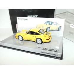 PORSCHE 911 TURBO S 3.3 LIGHTWEIGHT 1992 Jaune MINICHAMPS 1:43